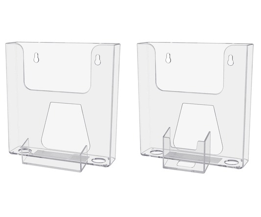 6.5"W Bifold Brochure Booklet Holder with Business Card Pocket