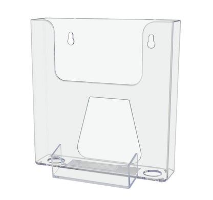 6.5"W Bifold Brochure Booklet Holder with Business Card Pocket