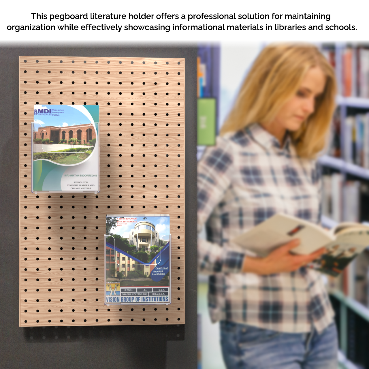 Pegboard 6.5"W Brochure Holder Booklet Display