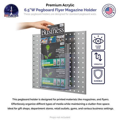 Pegboard 6.5"W Brochure Holder Booklet Display