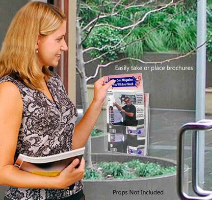 Bifold Literature Printed Material Holder With Suction Cups