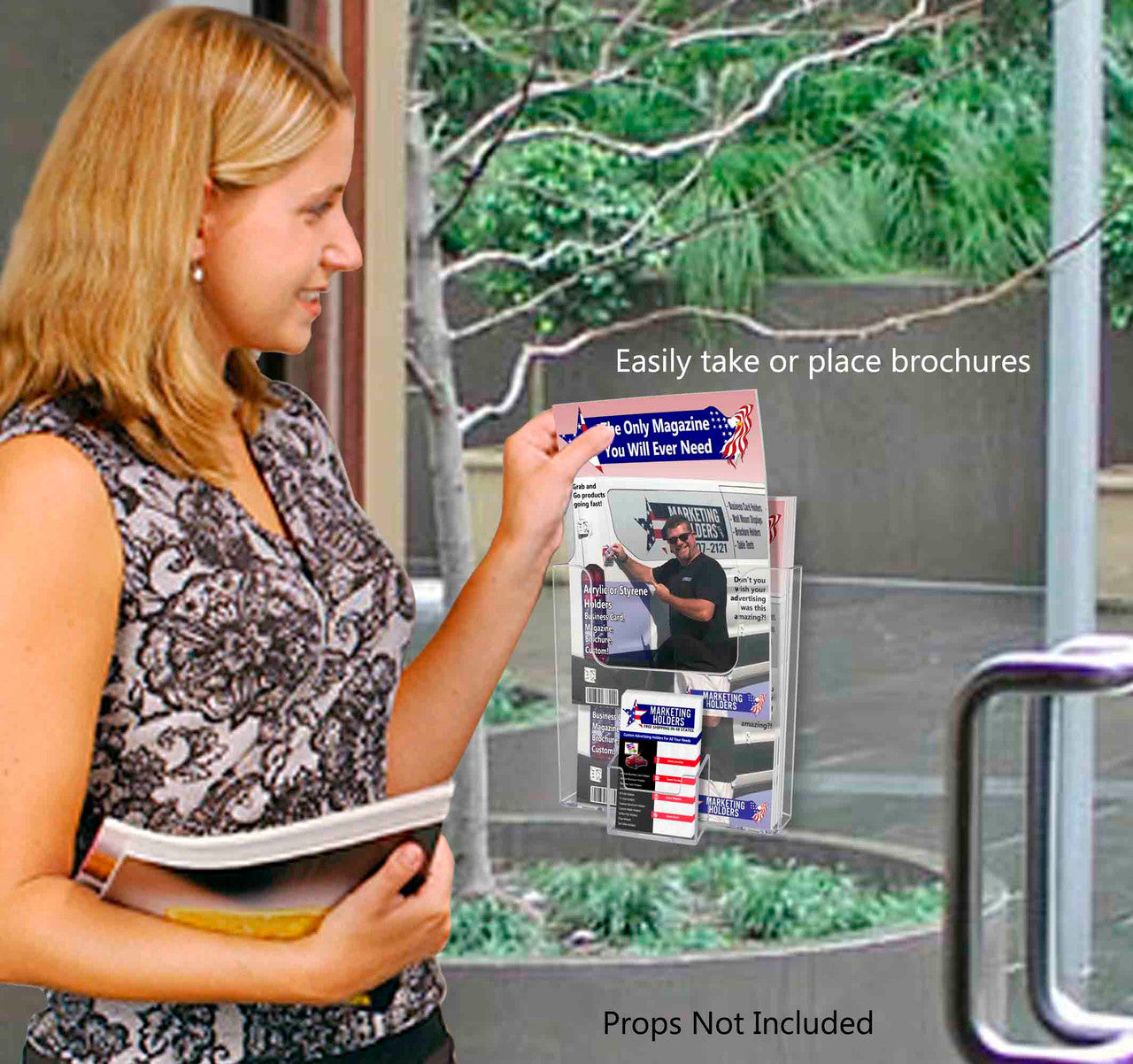 Suction Cup 6.5"W Bifold Holder with Vertical Card Slot Window Mount