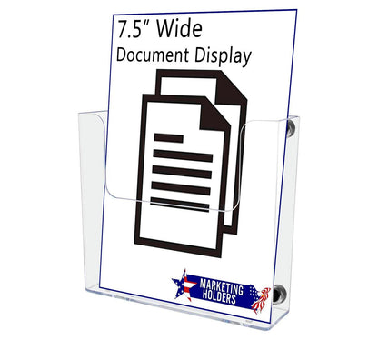 7.5"W Magnetic Flyer Holder Metal Mount Advertisement Display