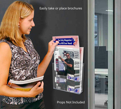 7.5"W Magnetic Flyer Holder Metal Mount Advertisement Display