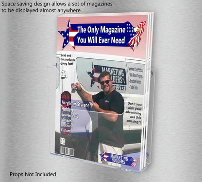 7.5"W Magnetic Flyer Holder Metal Mount Advertisement Display