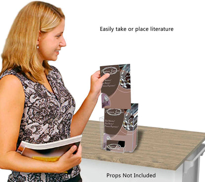 Extra Capacity 5.5"W Bifold Brochure Stand with Gift Card Slot