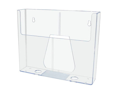 Wall 9.5"W Flyer Holder with Divider for Trifold Brochure Display
