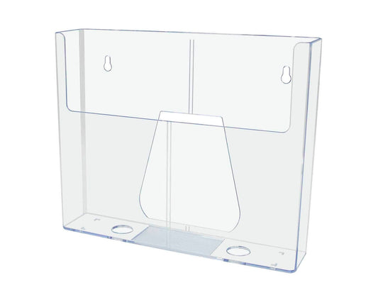 Wall 9.5"W Flyer Holder with Divider for Trifold Brochure Display