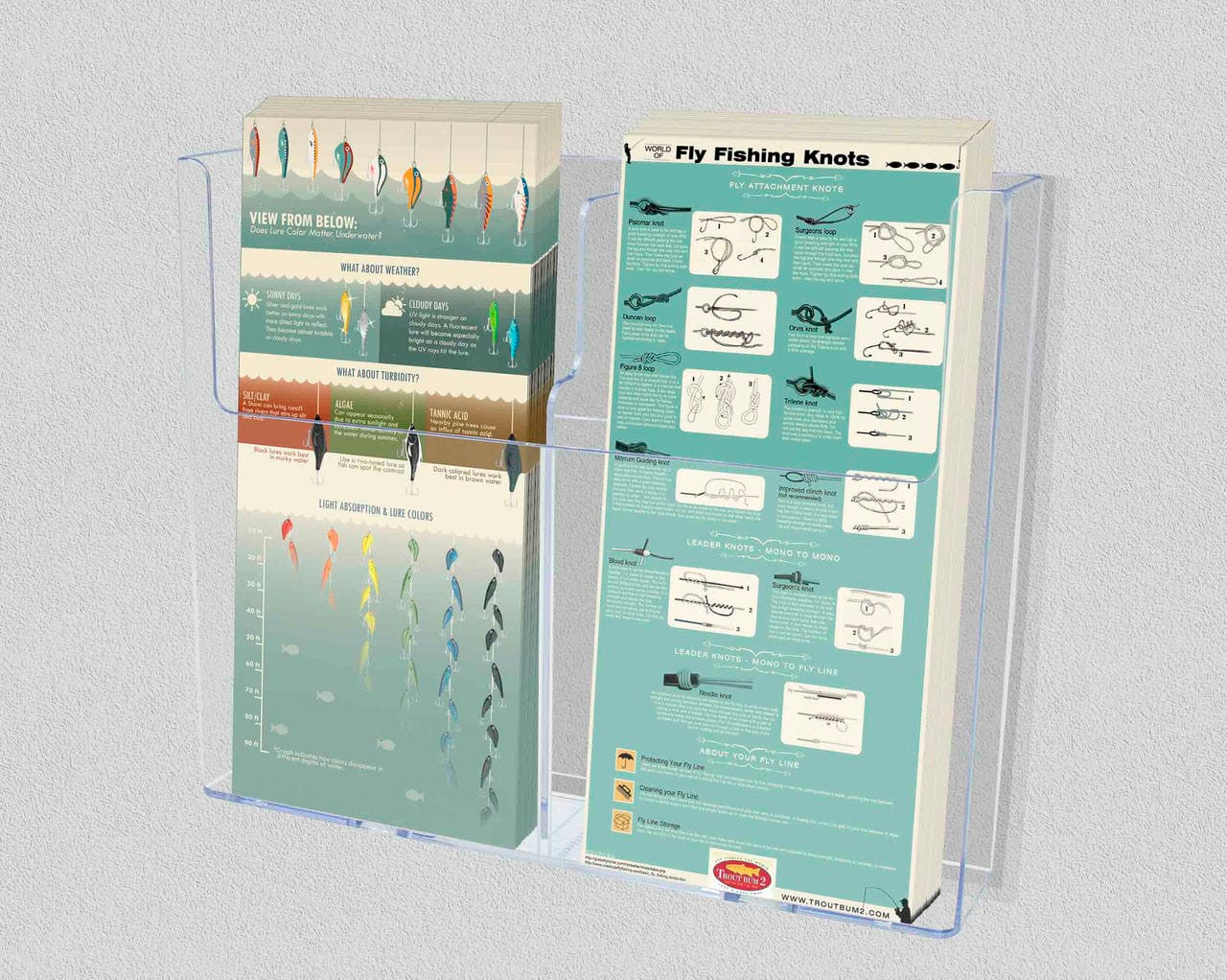 Wall 9.5"W Flyer Holder with Divider for Trifold Brochure Display