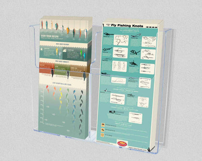 Wall 9.5"W Flyer Holder with Divider for Trifold Brochure Display