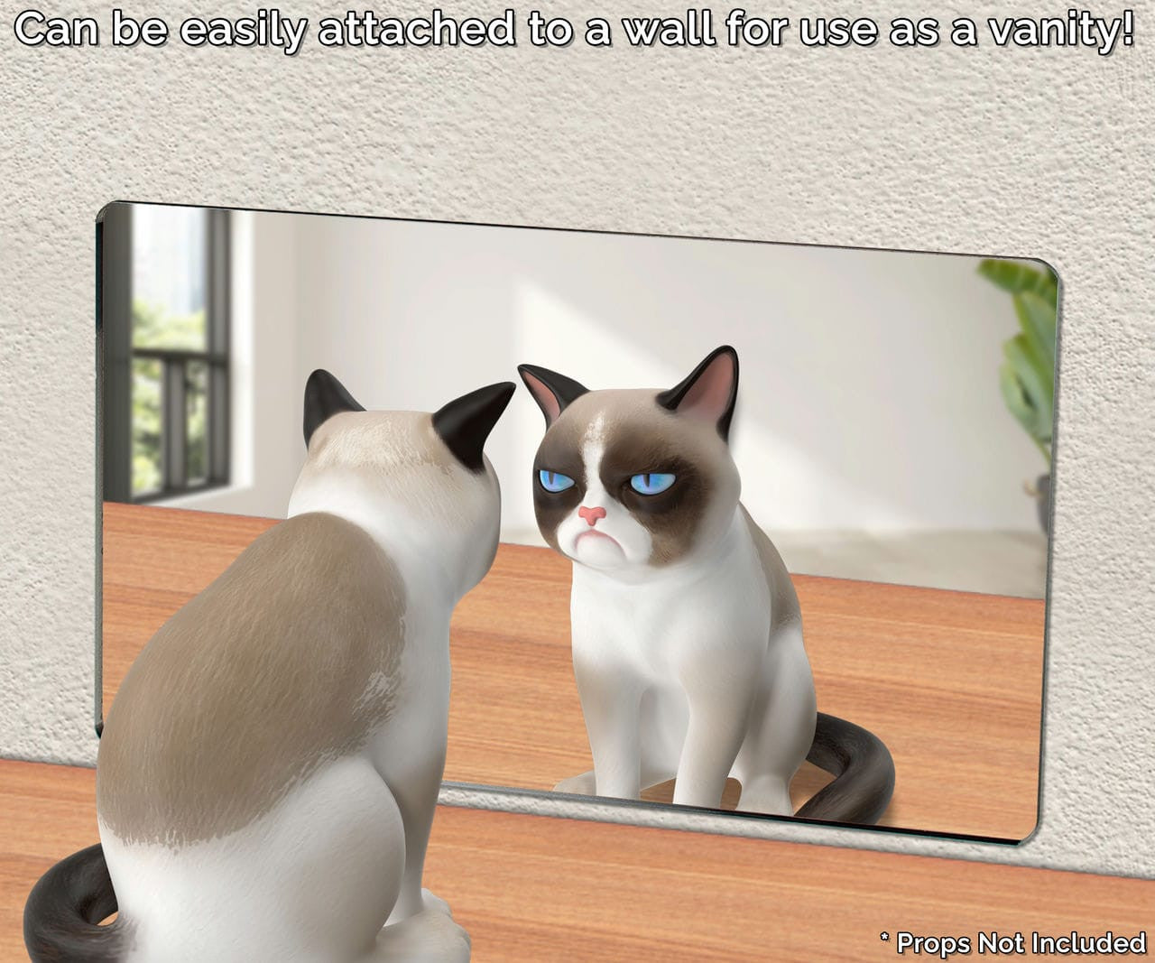 Can be easily attached to a wall for use as a vanity