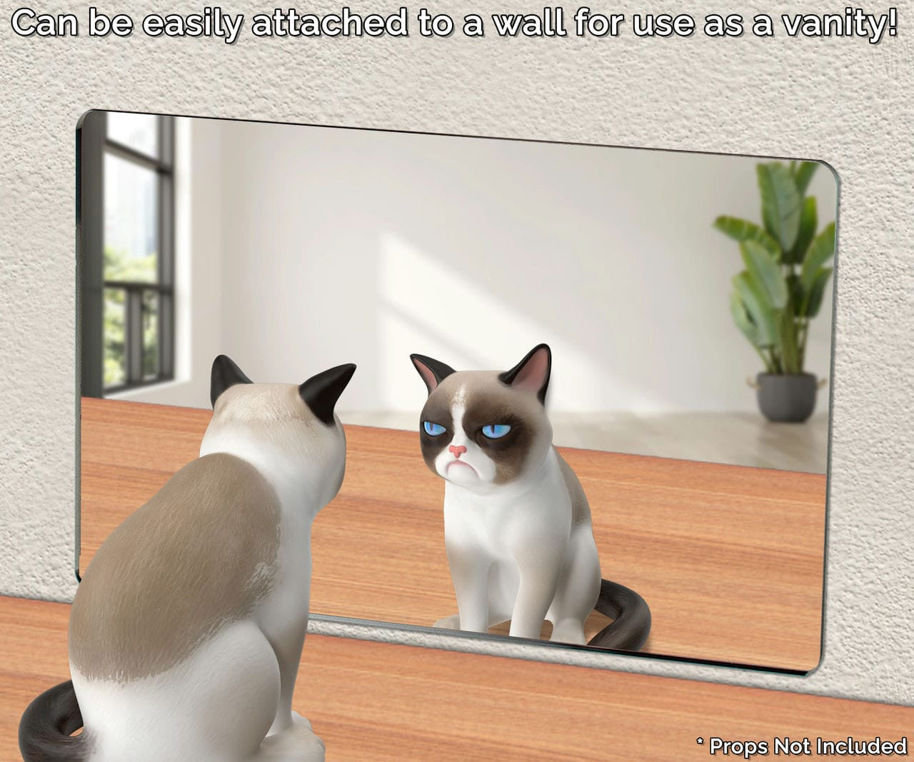 Can be easily attached to a wall for use as a vanity