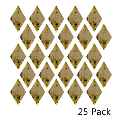 25 Pack Diamond Shaped Mirror Acrylic Pieces for Arts and Crafts