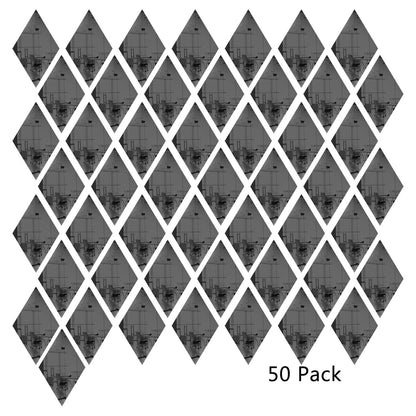 50 Pack Diamond Shaped Mirror Acrylic Pieces for Arts and Crafts