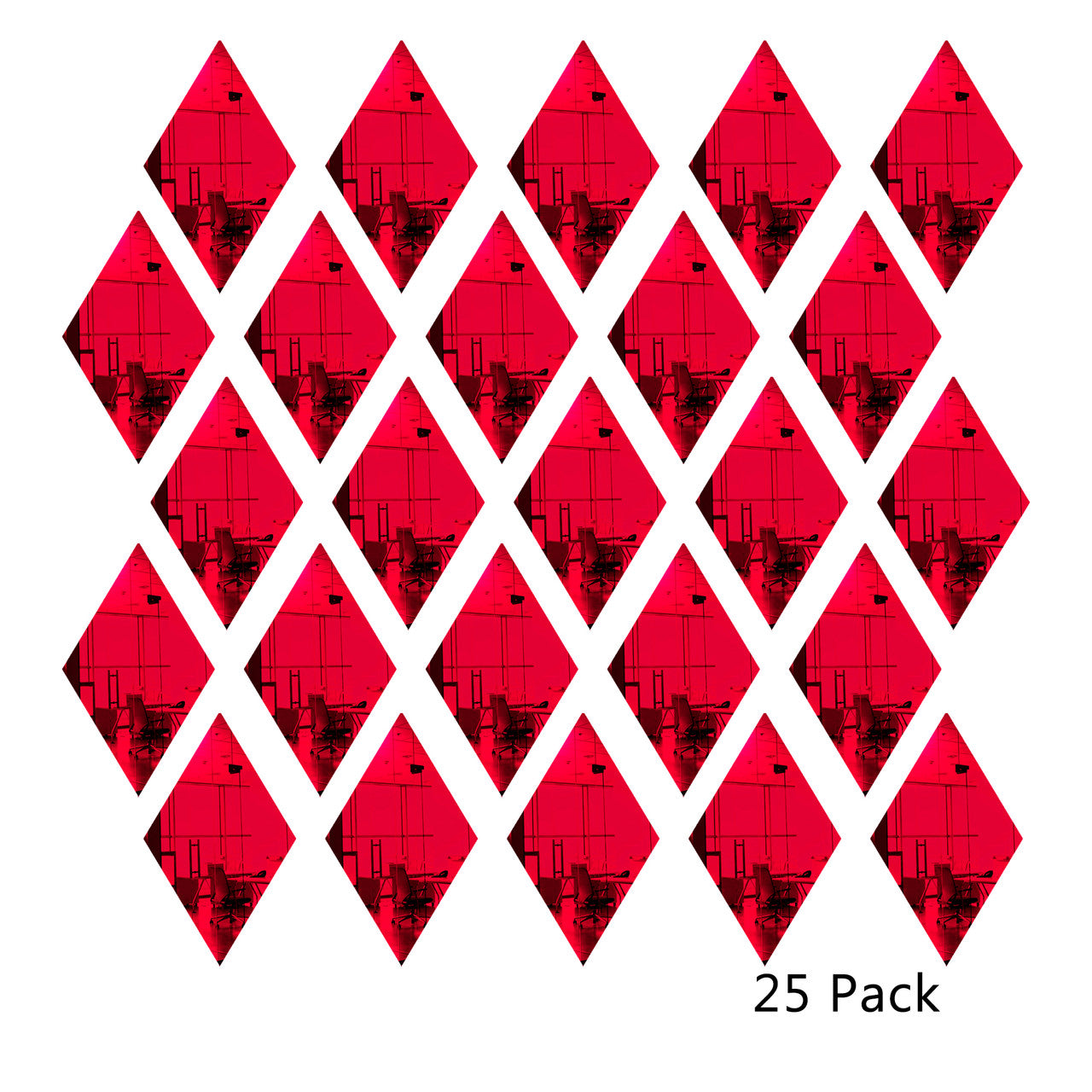 25 Pack Diamond Shaped Mirror Acrylic Pieces for Arts and Crafts