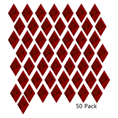 50 Pack Diamond Shaped Mirror Acrylic Pieces for Arts and Crafts