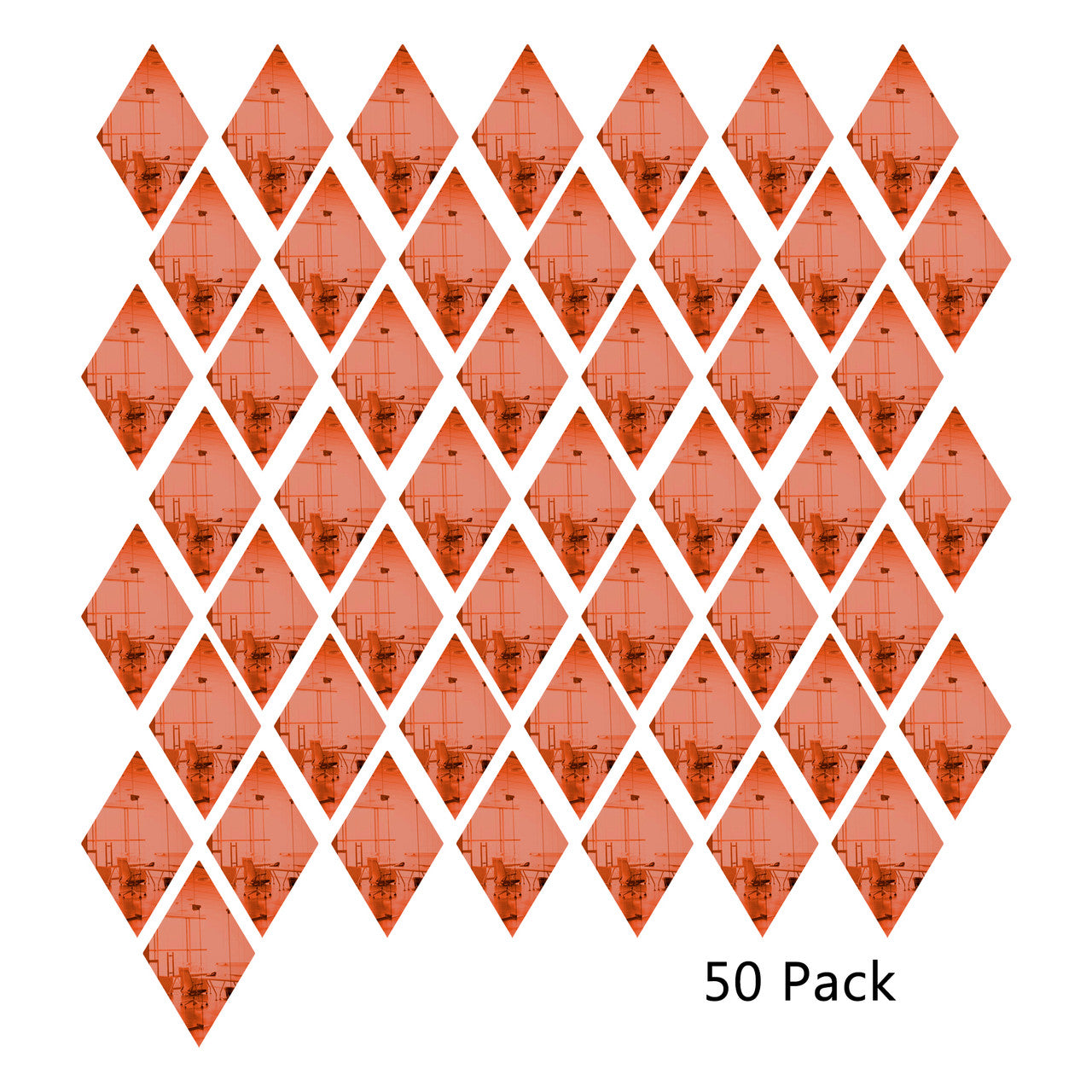 50 Pack Diamond Shaped Mirror Acrylic Pieces for Arts and Crafts