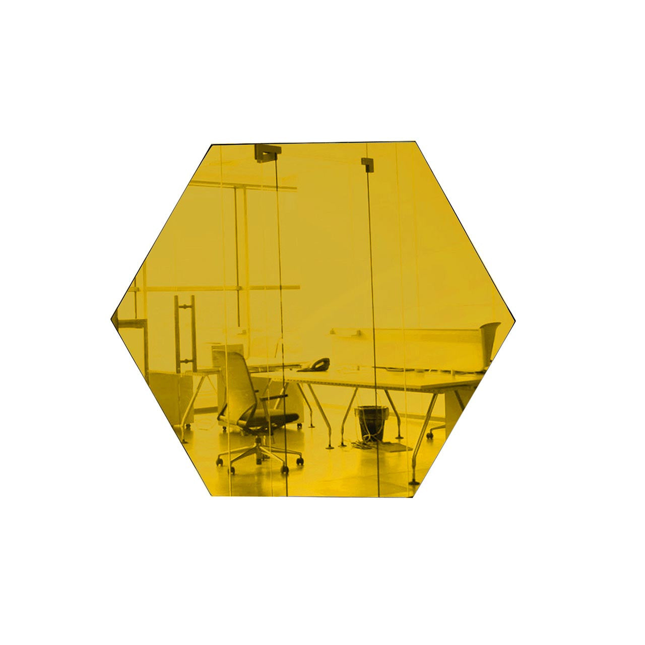 Yellow Hexagon Shaped Mirror Acrylic Pieces for Arts and Crafts