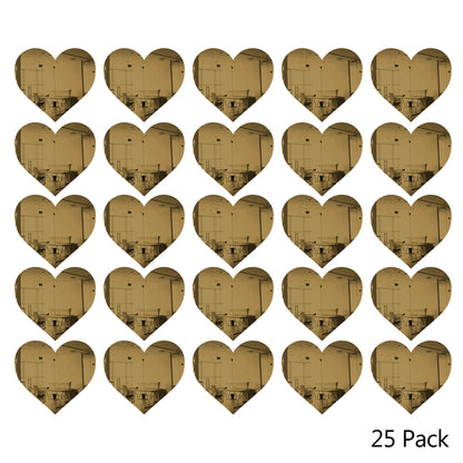 25 Pack Heart Shaped Mirror Acrylic Pieces for Arts and Crafts