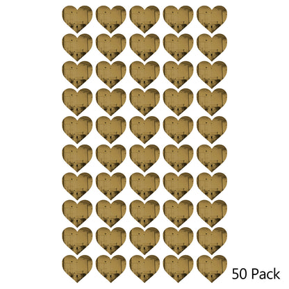 50 Pack Heart Shaped Mirror Acrylic Pieces for Arts and Crafts
