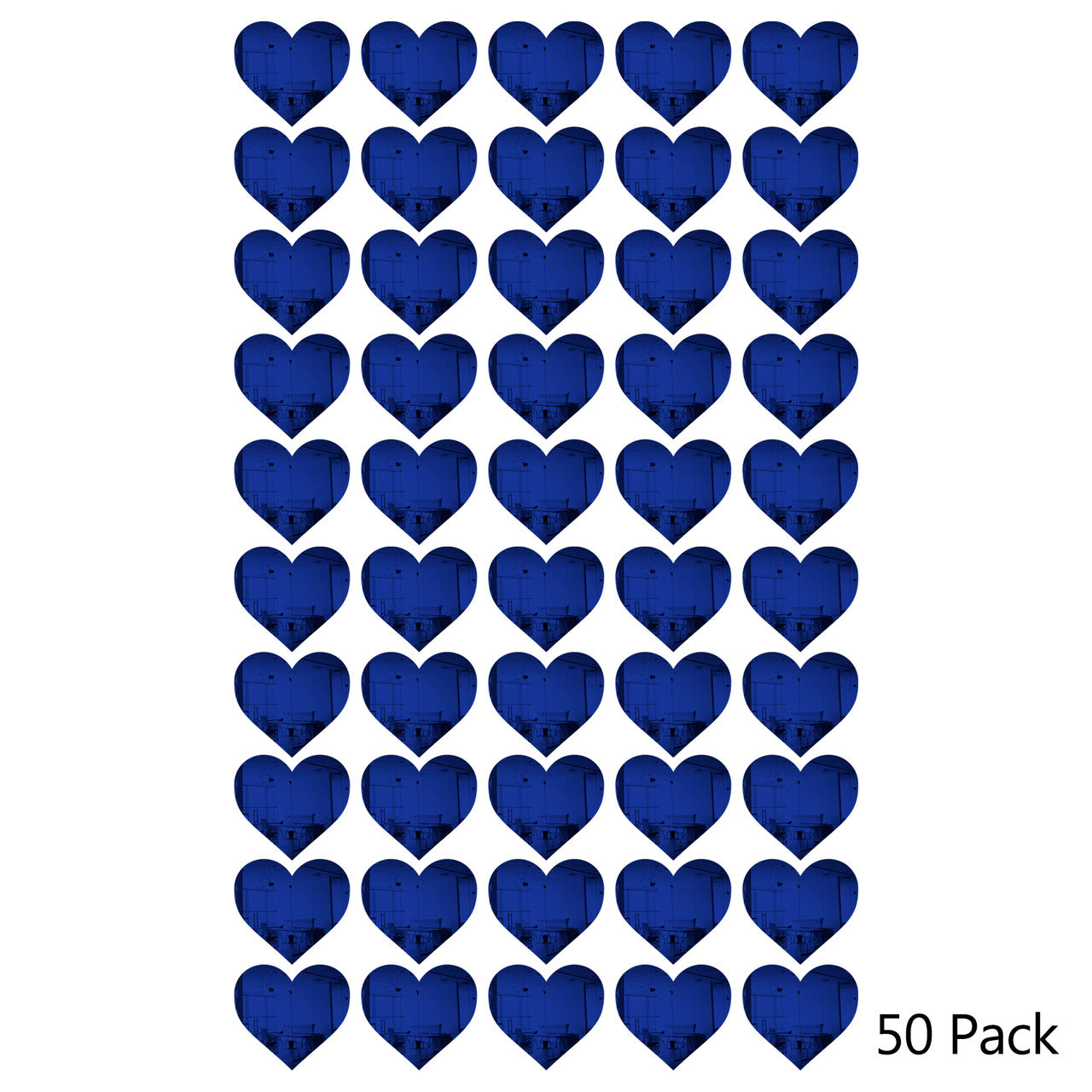 50 Pack Heart Shaped Mirror Acrylic Pieces for Arts and Crafts