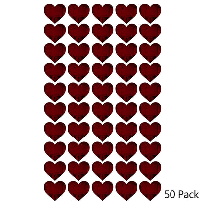 50 Pack Heart Shaped Mirror Acrylic Pieces for Arts and Crafts