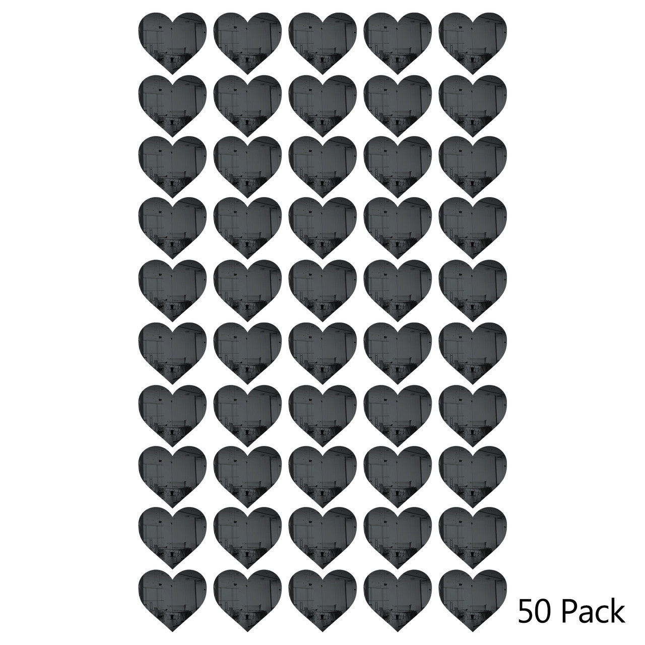 50 Pack Heart Shaped Mirror Acrylic Pieces for Arts and Crafts