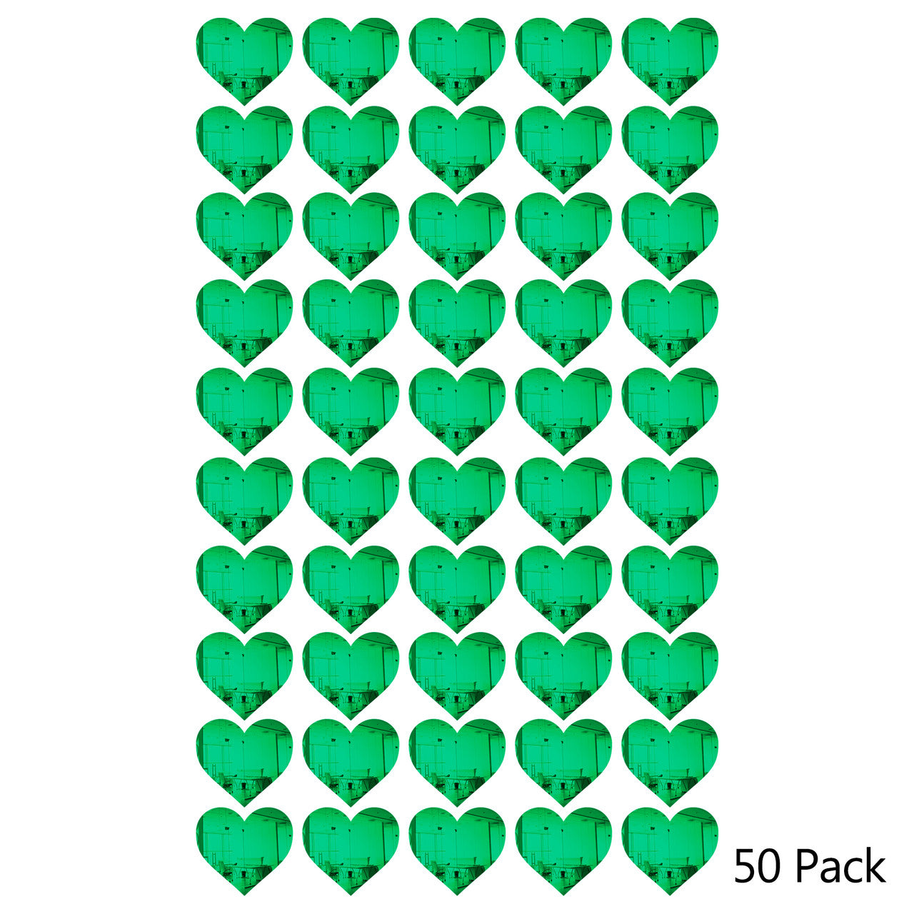50 Pack Heart Shaped Mirror Acrylic Pieces for Arts and Crafts