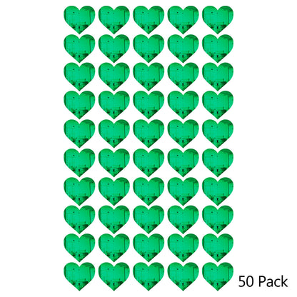 50 Pack Heart Shaped Mirror Acrylic Pieces for Arts and Crafts