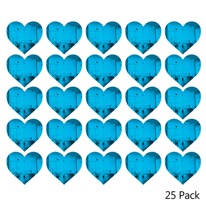 25 Pack Heart Shaped Mirror Acrylic Pieces for Arts and Crafts