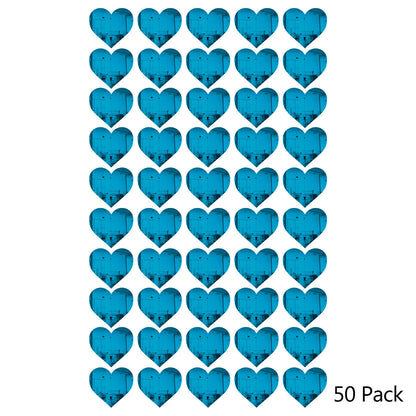 50 Pack Heart Shaped Mirror Acrylic Pieces for Arts and Crafts