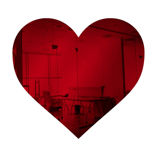 Medium Red Heart Shaped Mirror Acrylic Pieces for Arts and Crafts