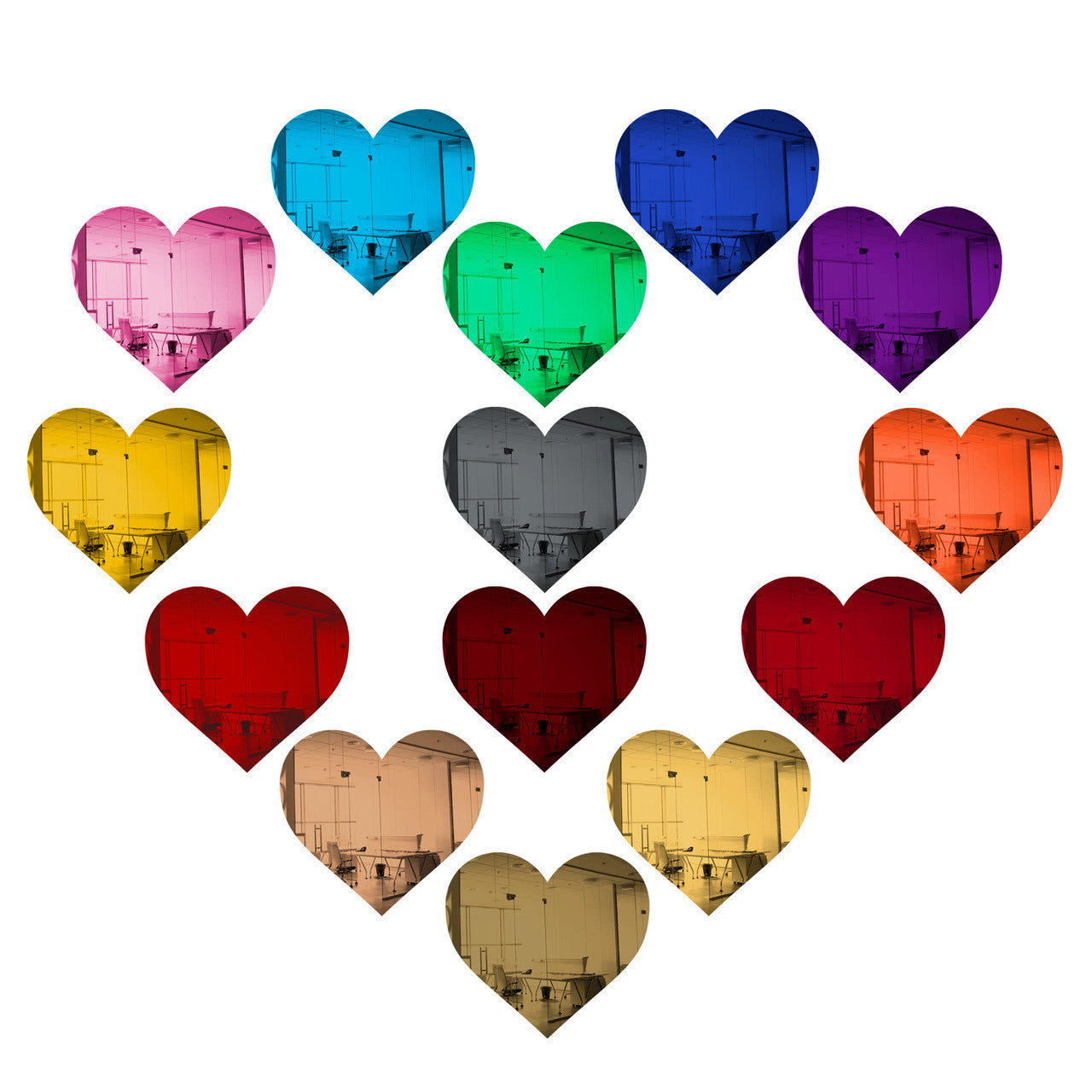 50 Pack Heart Shaped Mirror Acrylic Pieces for Arts and Crafts