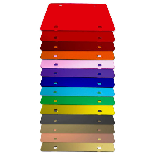 Blank Mirror License Plate Laser Cut Acrylic with 4 Holes