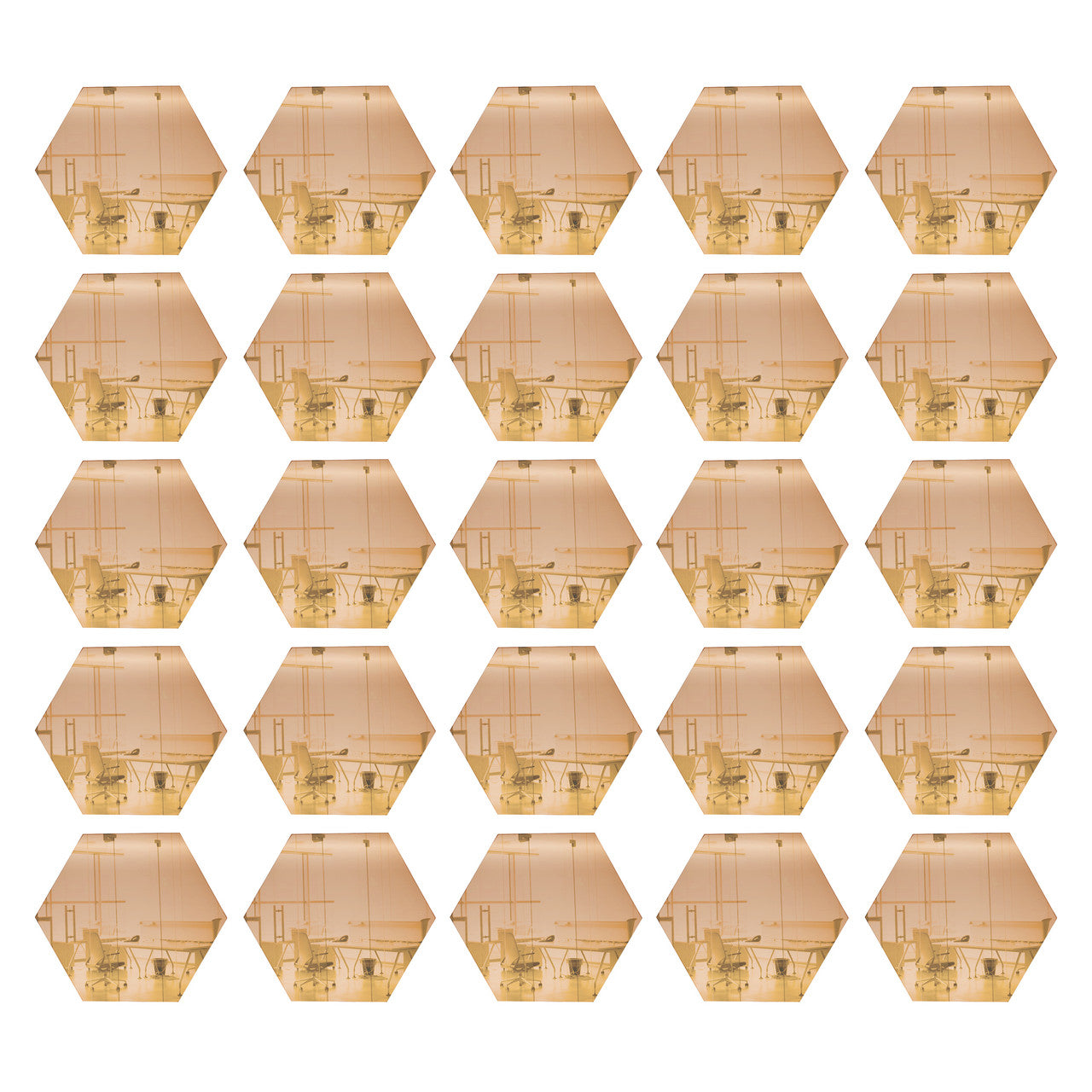 25 Pack Hexagon Shaped Mirror Acrylic Pieces for Arts and Crafts