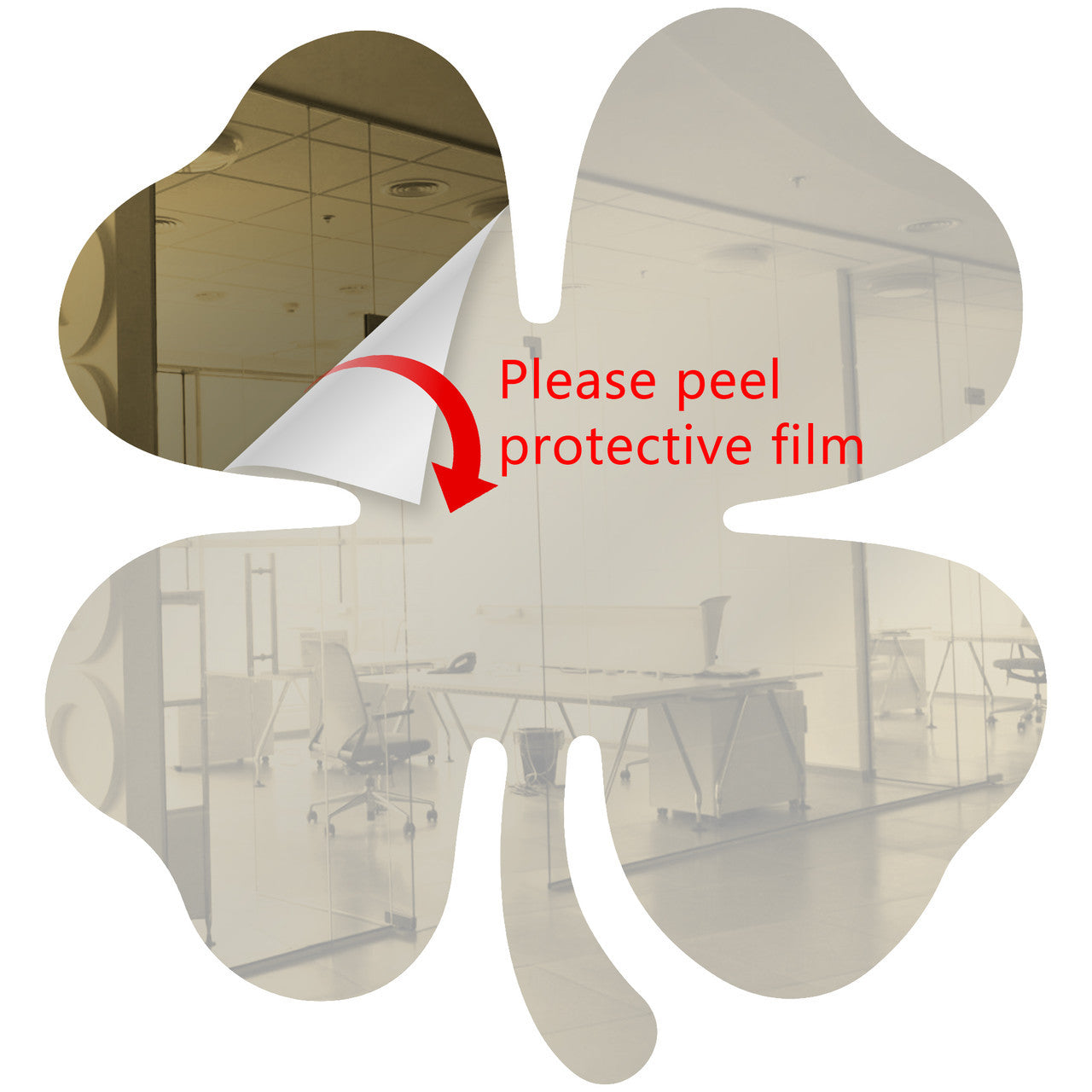 50 Pack Shamrock Shape Acrylic Mirror Tiles Crafts Select Color