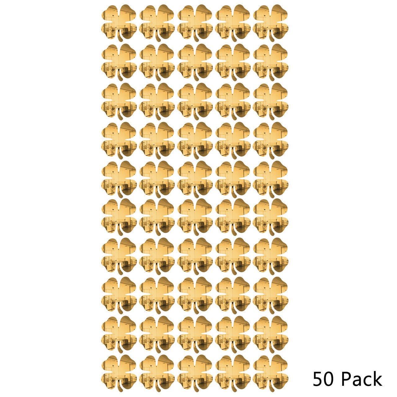 50 Pack Shamrock Shape Acrylic Mirror Tiles Crafts Select Color