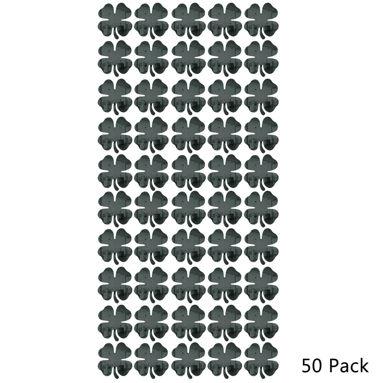 50 Pack Shamrock Shape Acrylic Mirror Tiles Crafts Select Color