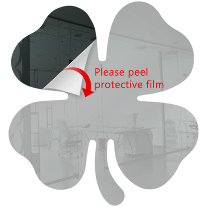 Grey Shamrock Shaped Mirror Acrylic Pieces for Arts and Crafts
