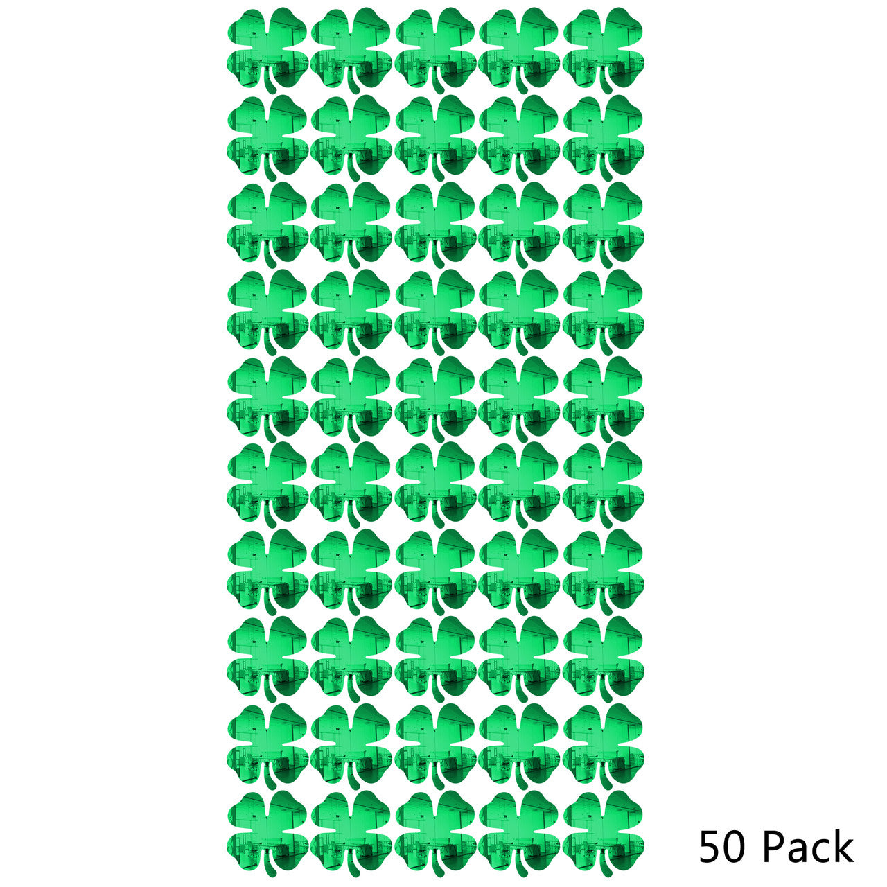 50 Pack Shamrock Shape Acrylic Mirror Tiles Crafts Select Color