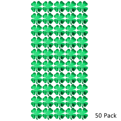 50 Pack Shamrock Shape Acrylic Mirror Tiles Crafts Select Color