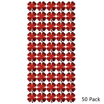 50 Pack Shamrock Shape Acrylic Mirror Tiles Crafts Select Color