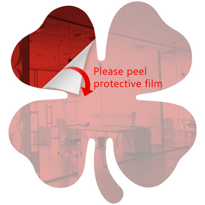 Light Red Shamrock Shaped Mirror Acrylic Pieces for Arts and Crafts