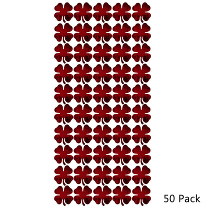 50 Pack Shamrock Shape Acrylic Mirror Tiles Crafts Select Color