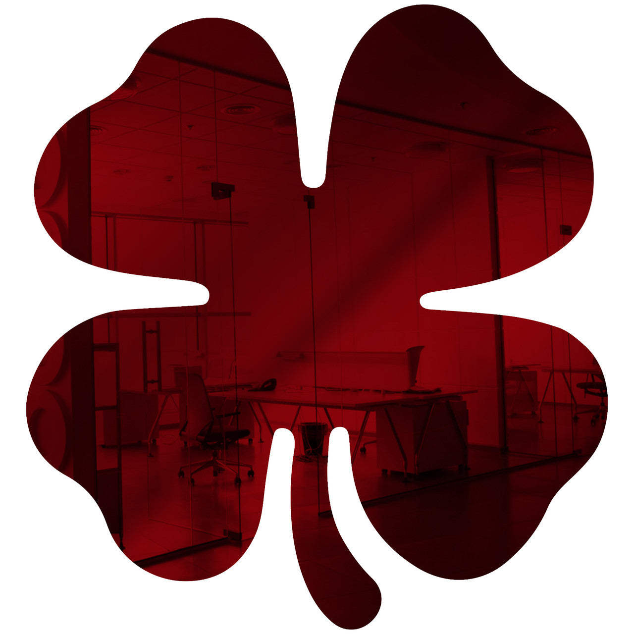 Medium Red Shamrock Shaped Mirror Acrylic Pieces for Arts and Crafts