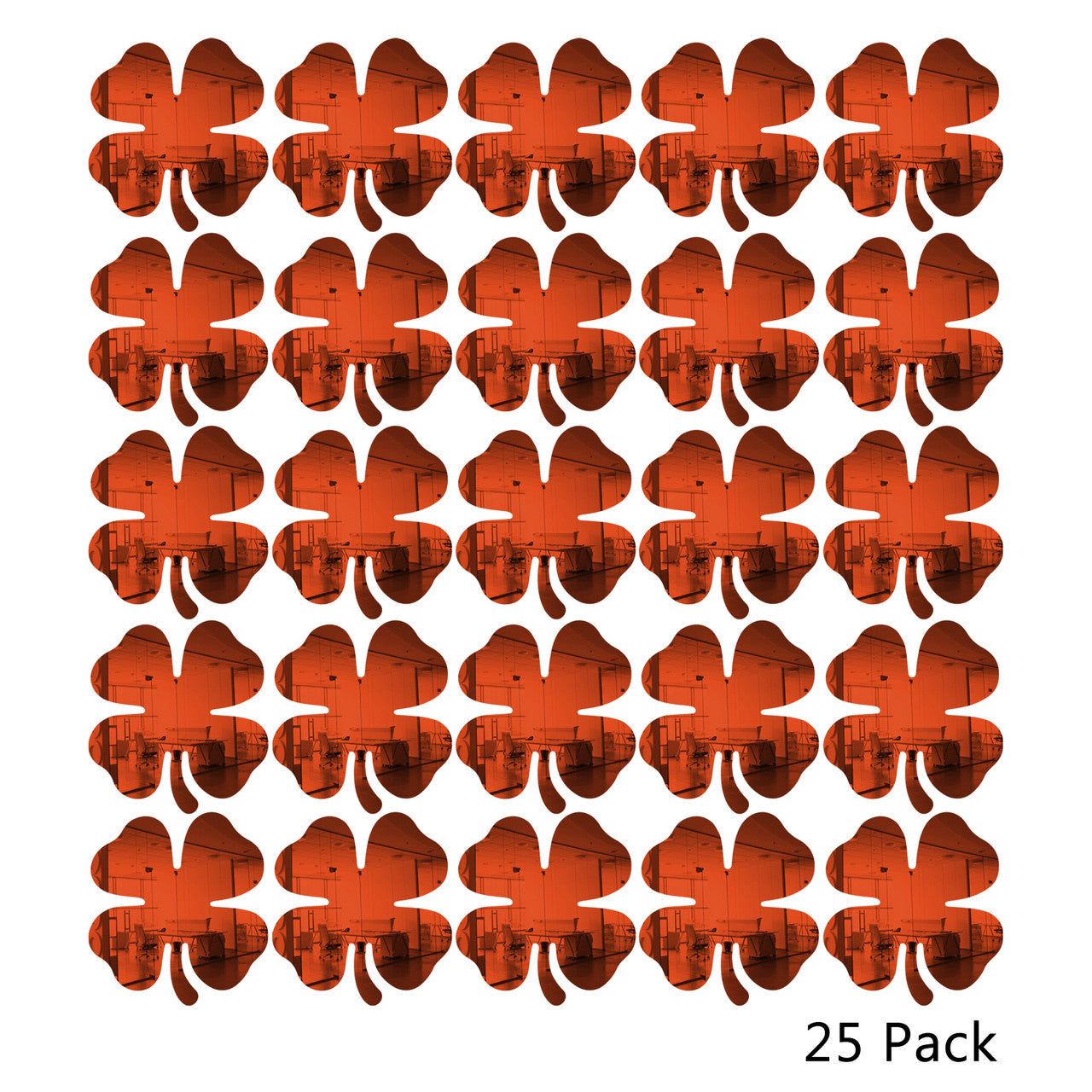 25 Pack Shamrock Shape Acrylic Mirror Tiles Crafts Select Color