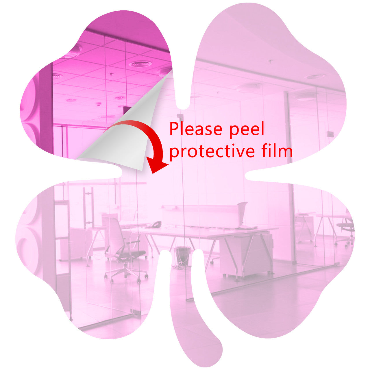 Pink Shamrock Shaped Mirror Acrylic Pieces for Arts and Crafts