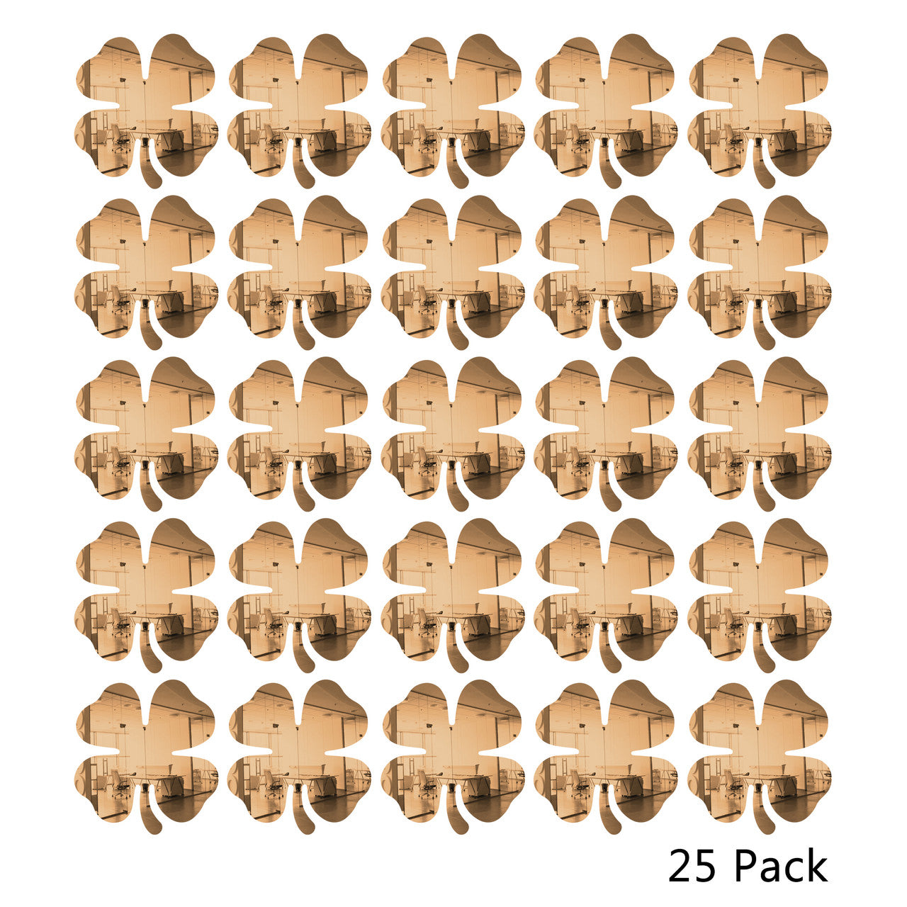 25 Pack Shamrock Shape Acrylic Mirror Tiles Crafts Select Color