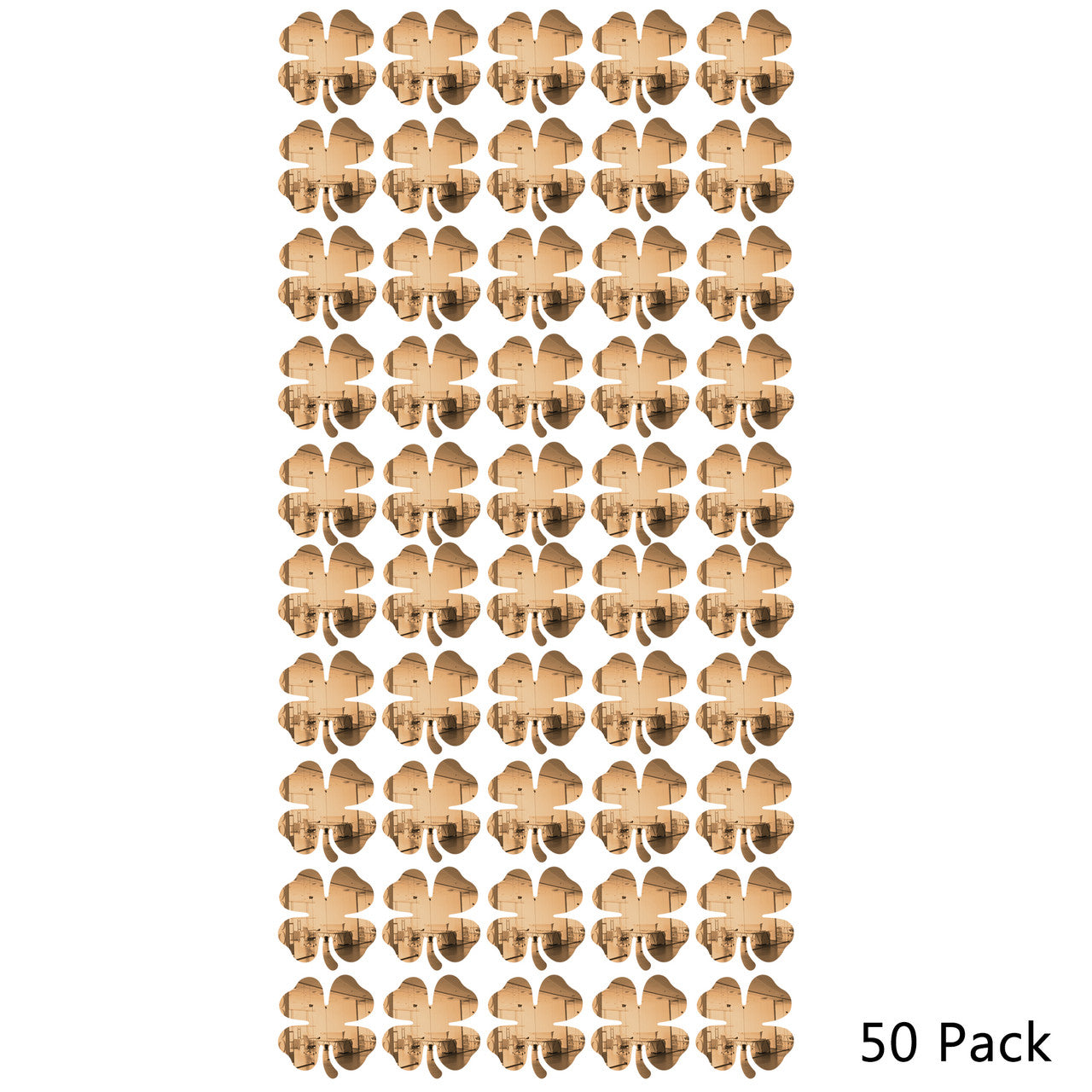 50 Pack Shamrock Shape Acrylic Mirror Tiles Crafts Select Color