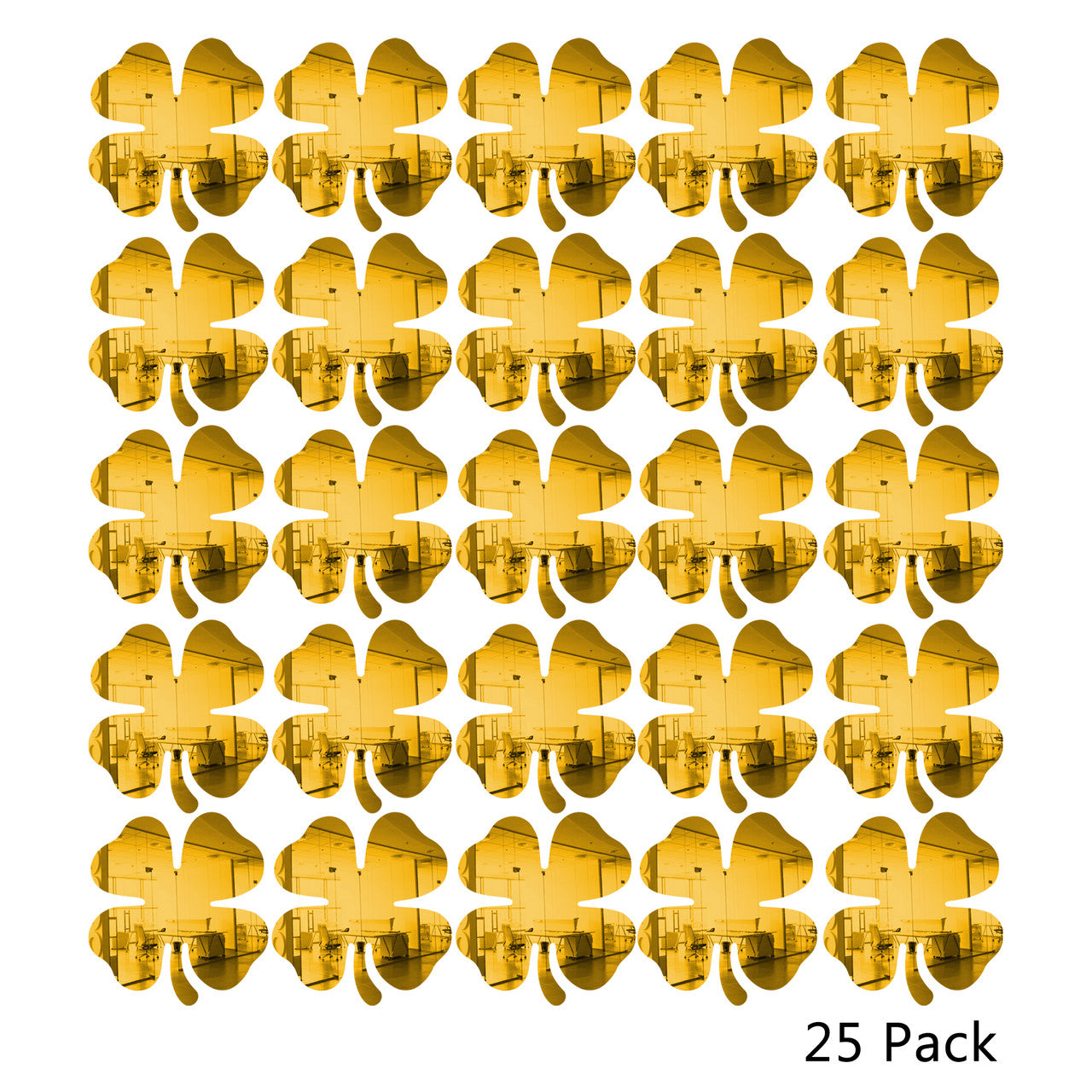 25 Pack Shamrock Shape Acrylic Mirror Tiles Crafts Select Color
